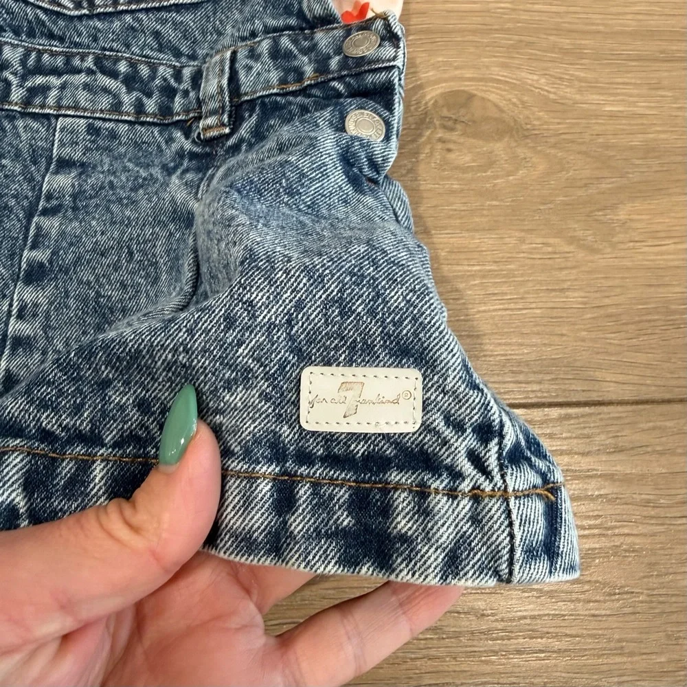 7 FOR ALL MANKIND Pink Denim Tulip Spring Short Sleeve Overall Dress Size‎ 3T